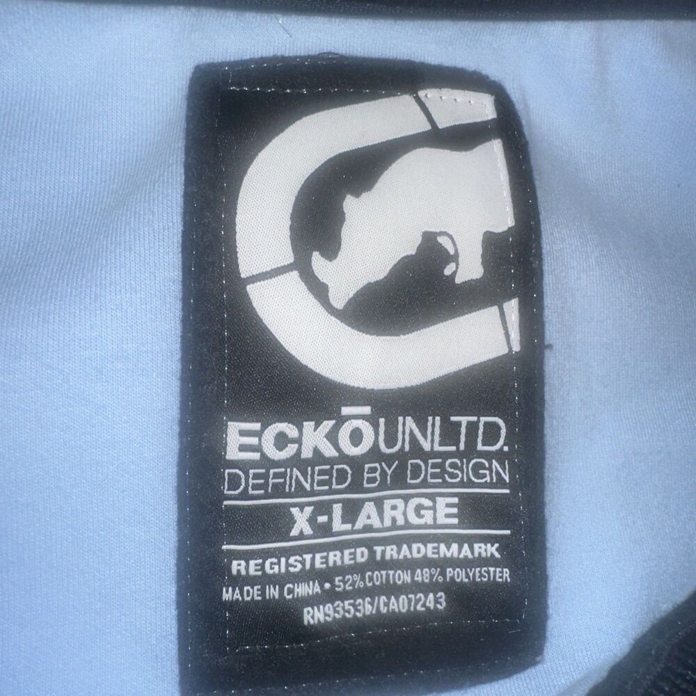 Ecko Unltd Jacket Men's XL Blue Full Zip Collared Embroidered - Picture 3 of 9